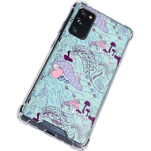 Disney Alice in Wonderland (animated) Mushrooms Print Pattern Galaxy S20 FE Clear Case
